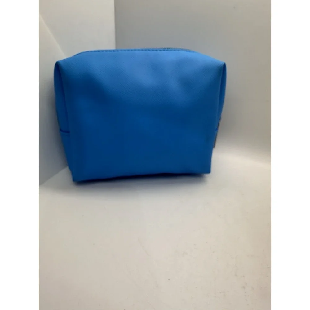 Sunday Riley Blue Zip Cosmetic Makeup Bag‎ Travel Toiletry Pouch New